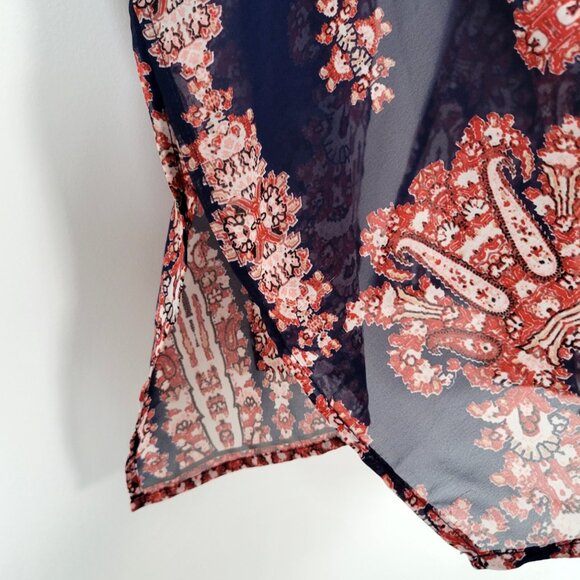 Love Tree Boho Printed Open Front Kimono Size Small Beach Cover Up Wrap - Picture 8 of 10